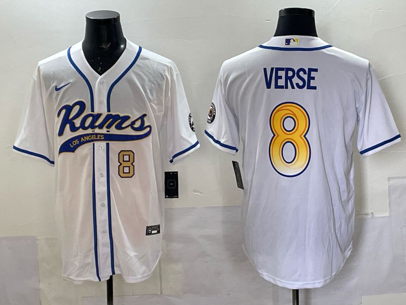 Men 2025 Los Angeles Rams #8 Verse white Joint Name Nike Limited NFL Jersey style 003